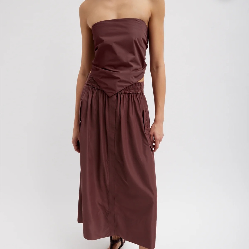 Tibi Italian Sporty Nylon Strapless Bandeau